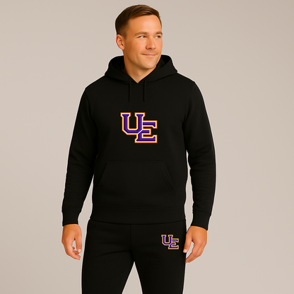 Men's Evansville Purple Aces Logo Hoodie Joggers Set