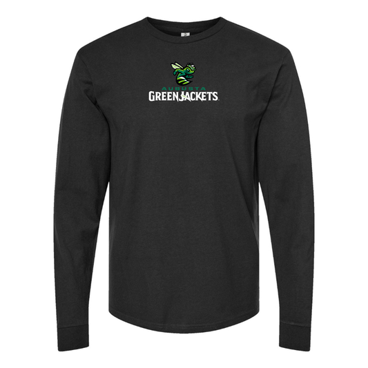 Youth Augusta GreenJackets Logo Cotton Long Sleeve T-Shirt