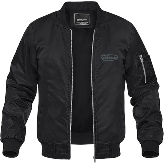 Men's Velorex Logo Lightweight Bomber Jacket Windbreaker Softshell Varsity Jacket Coat