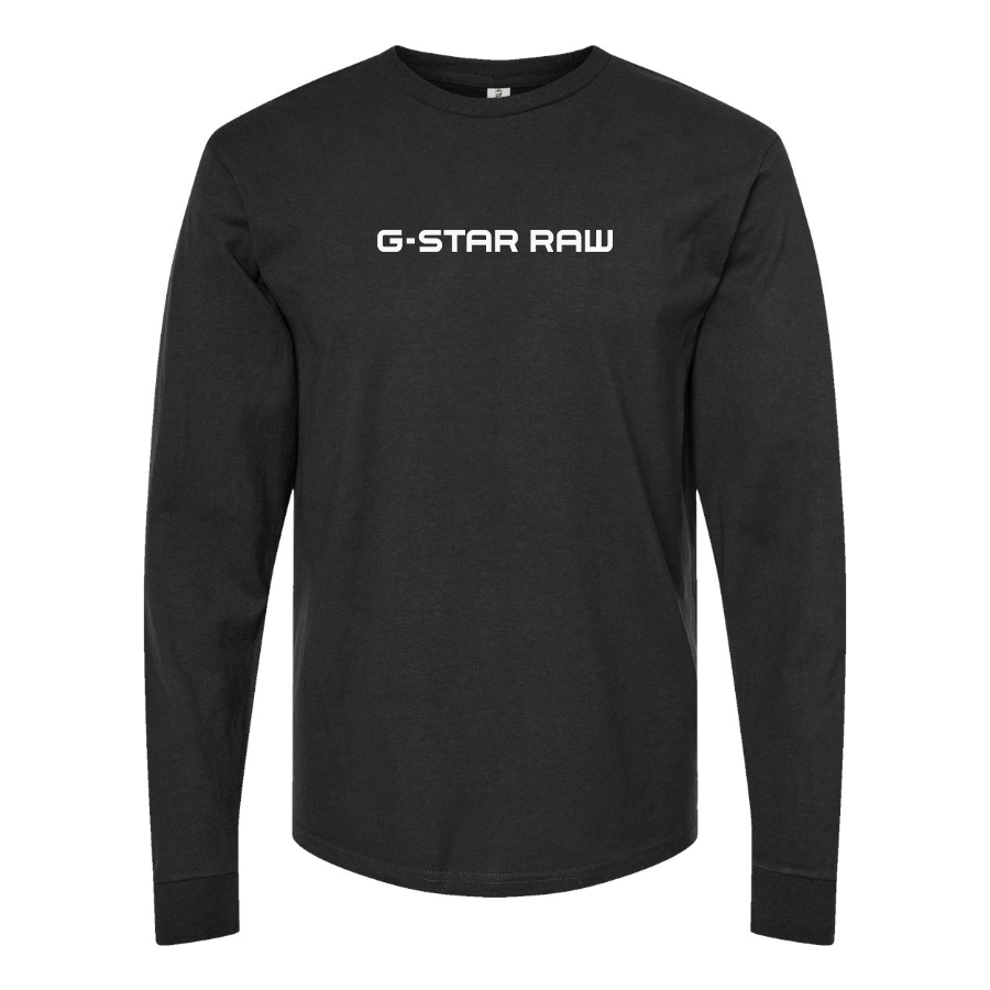 Men's G Star Raw Logo Cotton Long Sleeve T-Shirt