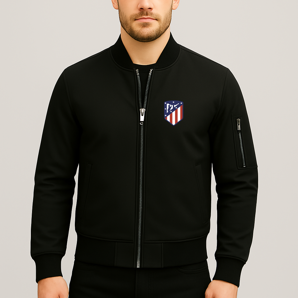 Men's Atletico Madrid FC Lightweight Bomber Jacket - Black