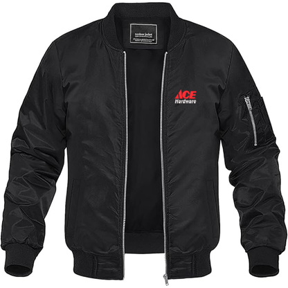 Men's ACE Hardware Logo Lightweight Bomber Jacket Windbreaker Softshell Varsity Jacket Coat