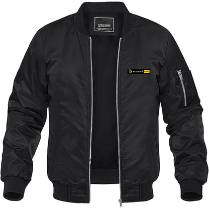 Men's Ezzocard Logo Lightweight Bomber Jacket Windbreaker Softshell Varsity Jacket Coat