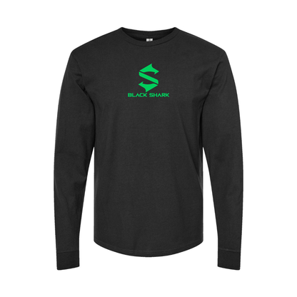Men's Black Shark Logo Long Sleeve T-Shirt