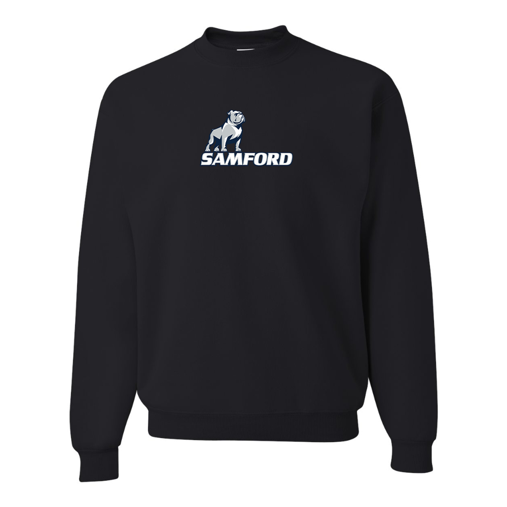 Men's Samford Bulldogs Logo  JERZEES NuBlend Crewneck Sweatshirt