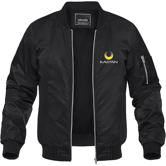 Men's Kaipan Logo Lightweight Bomber Jacket Windbreaker Softshell Varsity Jacket Coat