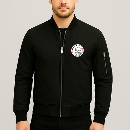 Men's Amsterdamsche FC Ajax Lightweight Bomber Jacket - Black