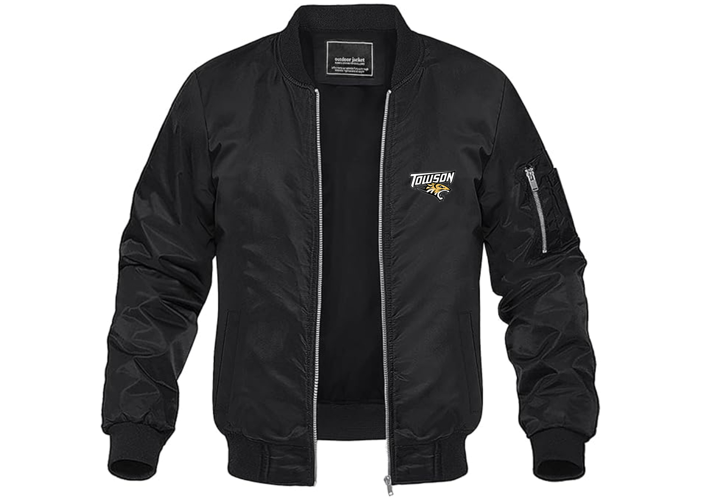 Men's Towson Tigers Lightweight Bomber Jacket Windbreaker Softshell Varsity Jacket Coat