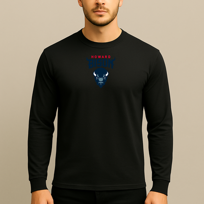 Men's Howard Bison Logo Long Sleeve T-Shirt