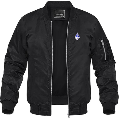 Men's VLF Logo Lightweight Bomber Jacket Windbreaker Softshell Varsity Jacket Coat