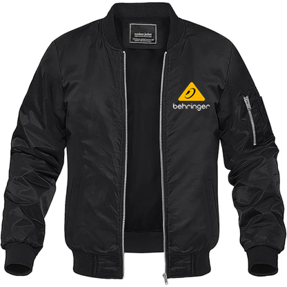 Men's Behringer Logo Lightweight Bomber Jacket Windbreaker Softshell Varsity Jacket Coat