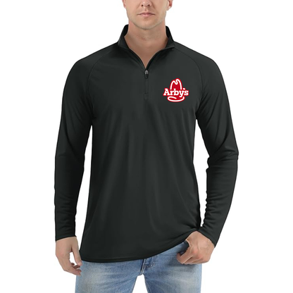 Men's Arbys Lightweight Quarter-Zip Athletic Shirt Long Sleeve - Black