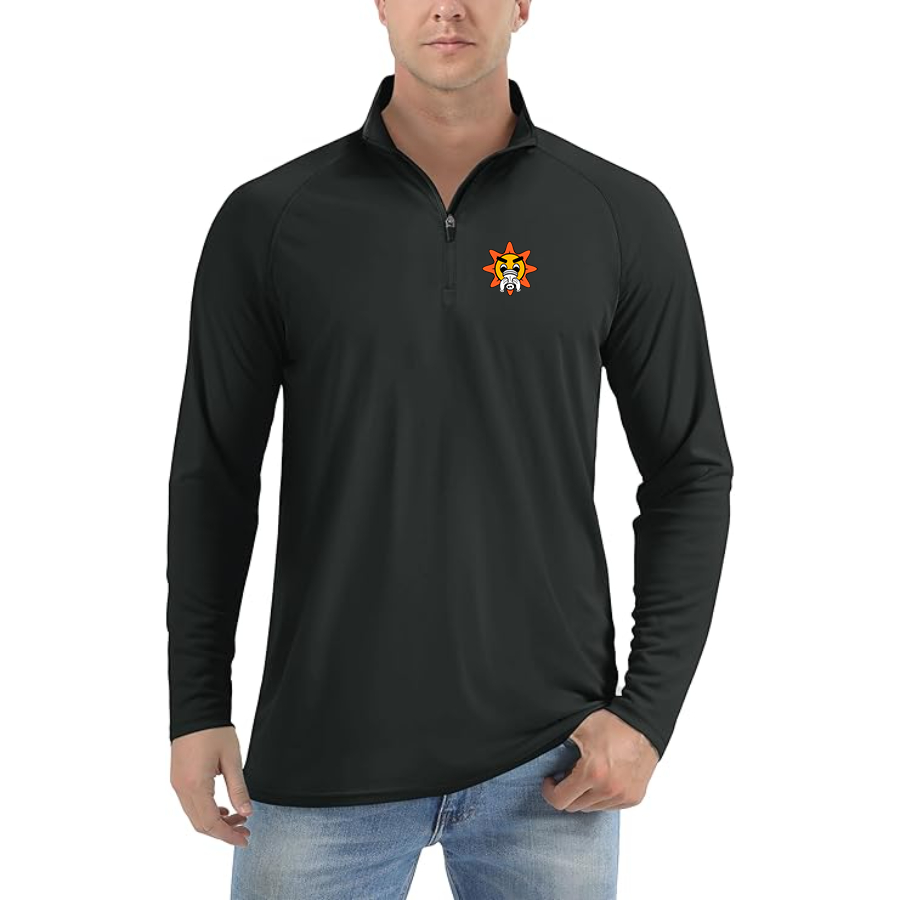 Men's Glo Gang Logo Lightweight Quarter-Zip Athletic Shirt Long Sleeve Performance Wear