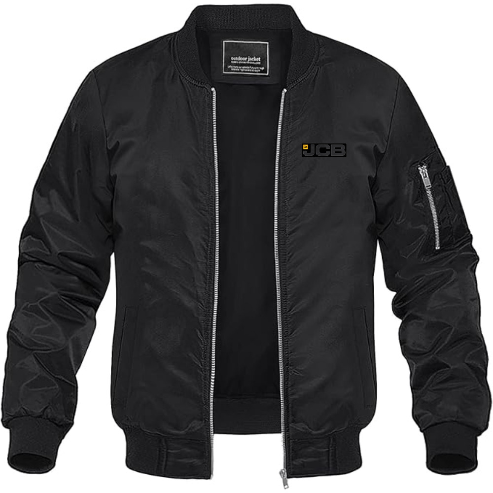 Men's JCB Logo Lightweight Bomber Jacket Windbreaker Softshell Varsity Jacket Coat