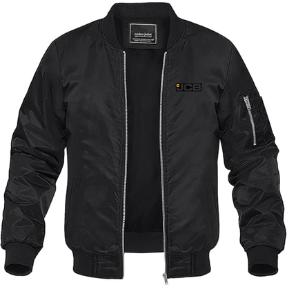 Men's JCB Logo Lightweight Bomber Jacket Windbreaker Softshell Varsity Jacket Coat