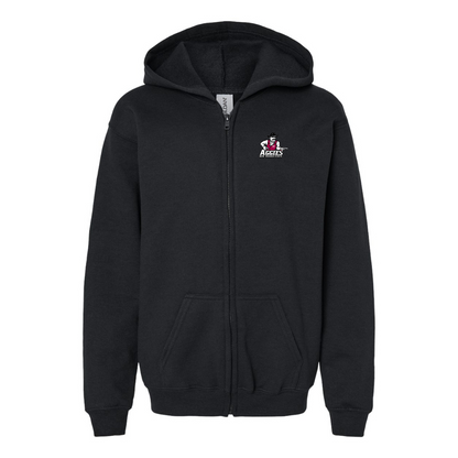 Gildan Heavy Blend Youth Aggies New Mexico State Logo Full Zip Hooded Sweatshirt