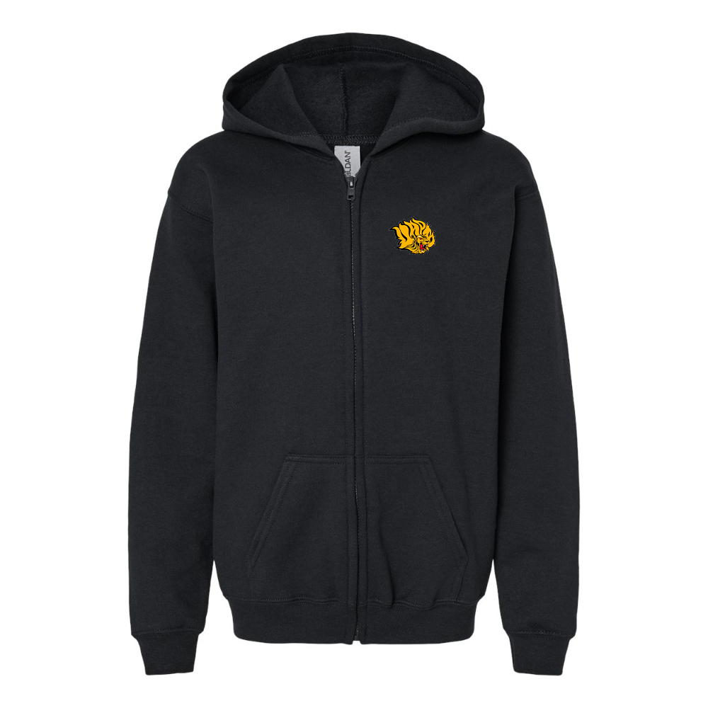 Youth   Arkansas PB Golden Lions Gildan Heavy Blend Full Zip Hooded Sweatshirt