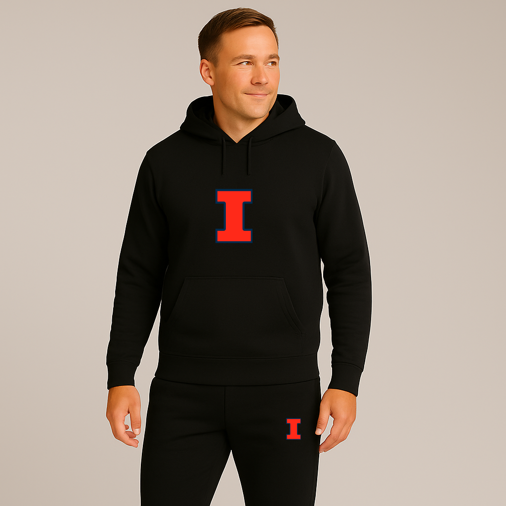 Men's Illinois Fighting Illini Logo Hoodie Joggers Set
