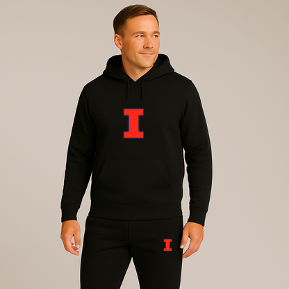 Men's Illinois Fighting Illini Logo Hoodie Joggers Set