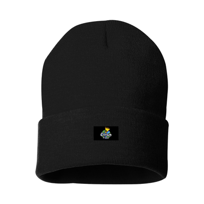 Cartoon Pizza Logo Beanie Hat