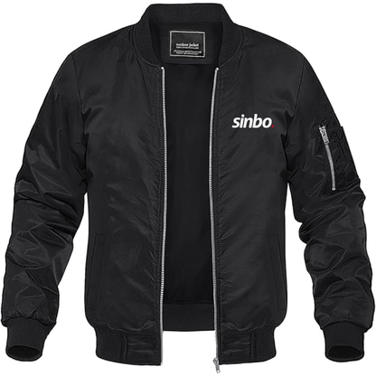 Men's Sinbo Logo Lightweight Bomber Jacket Windbreaker Softshell Varsity Jacket Coat