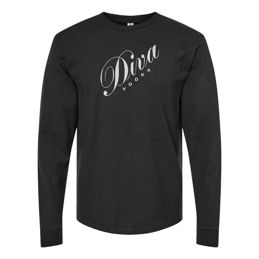 Men's Diva Logo Cotton Long Sleeve T-Shirt