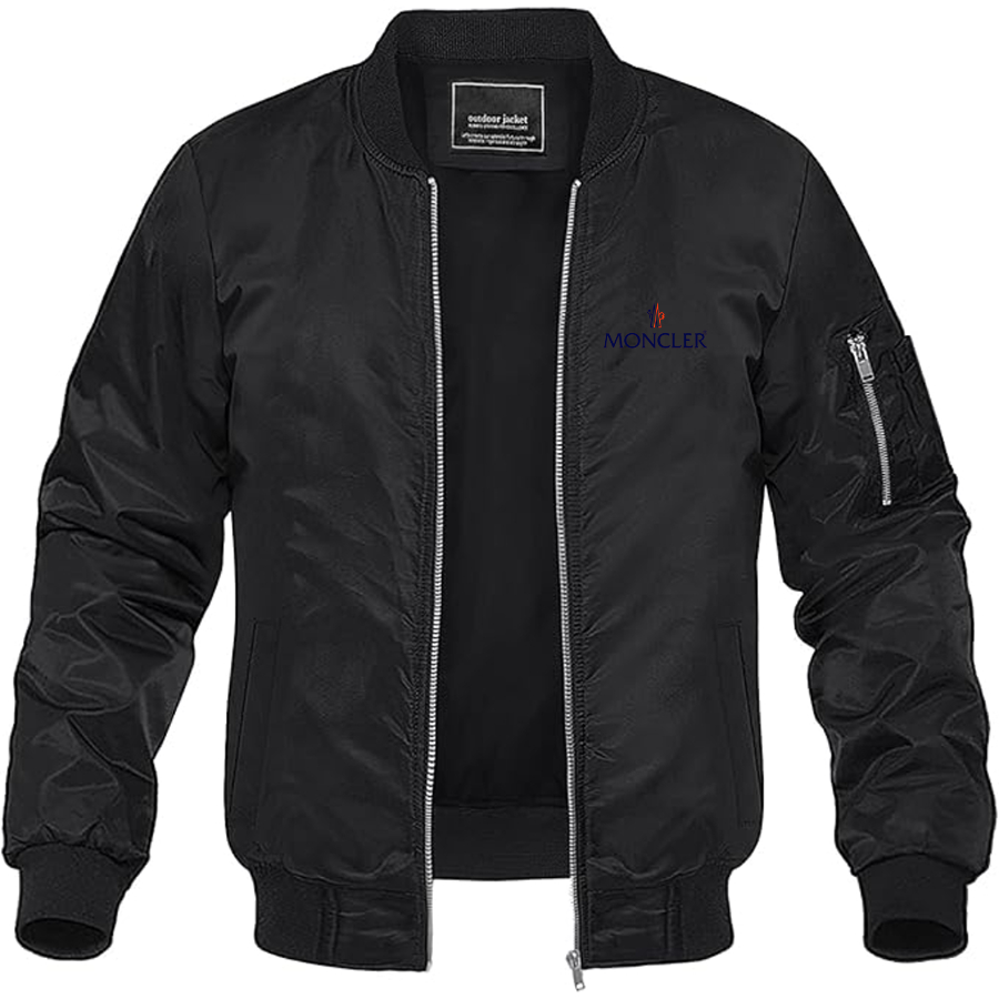 Men's Moncler Logo Lightweight Bomber Jacket Windbreaker Softshell Varsity Jacket Coat