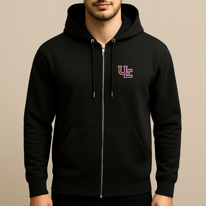 Men's Evansville Purple Aces Logo Zipper Hoodie