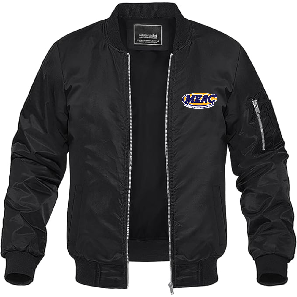 Men's Mid Eastern Athletic Conference Logo Lightweight Bomber Jacket Windbreaker Softshell Varsity Jacket Coat