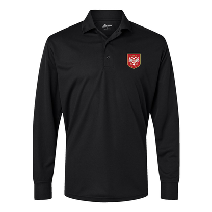 Men's Serbia National Football Soccer Team Logo Paragon Prescott Long Sleeve Polo