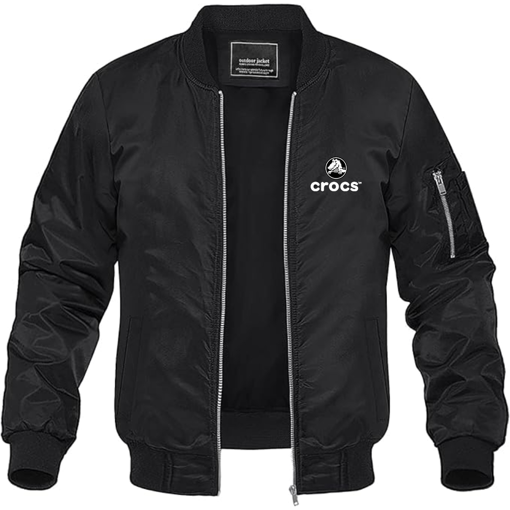 Men's Crocs Logo Lightweight Bomber Jacket Windbreaker Softshell Varsity Jacket Coat