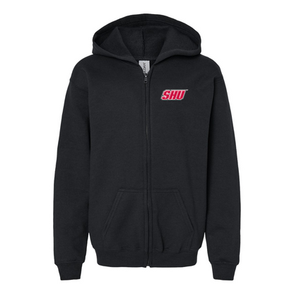 Gildan Heavy Blend Youth Sacred Heart Pioneers Logo Full Zip Hooded Sweatshirt