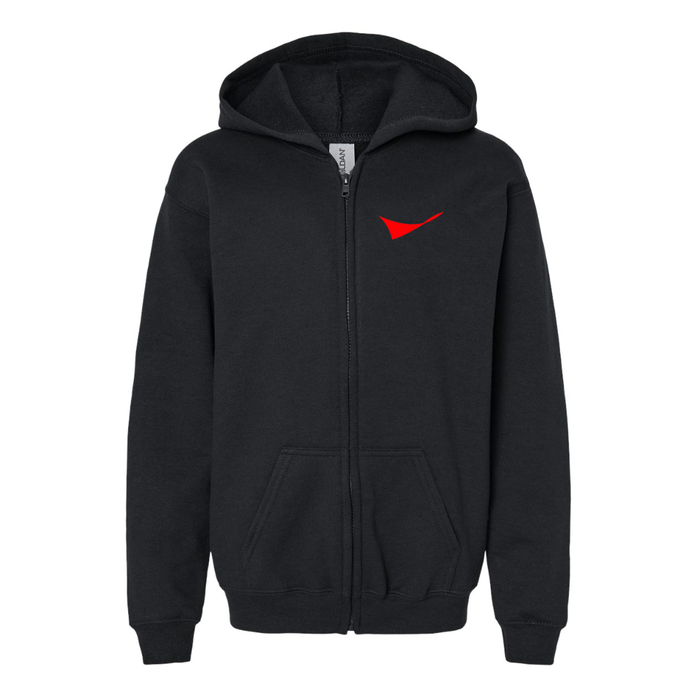 Youth Conoco Phillips Symbol Gildan Heavy Blend Full Zip Hooded Sweatshirt