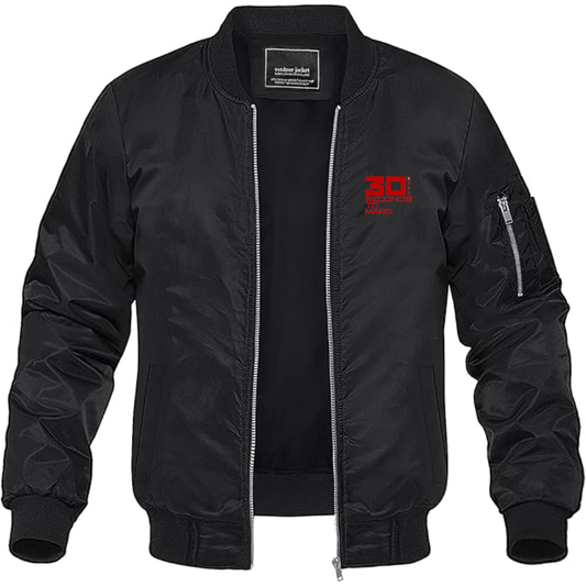 Men's 30 Seconds To Mars Logo Lightweight Bomber Jacket Windbreaker Softshell Varsity Jacket Coat