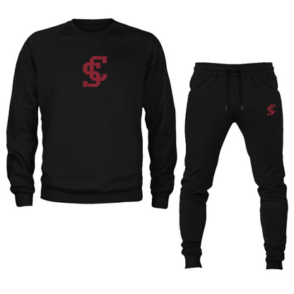 Men's Santa Clara Broncos Logo Crewneck Sweatshirt Joggers Suit