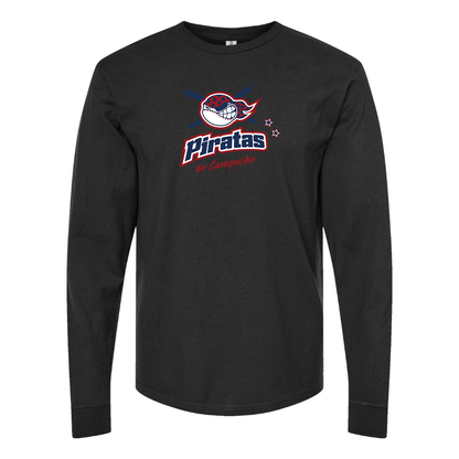 Men's Campeche Piratas Logo Cotton Long Sleeve T-Shirt
