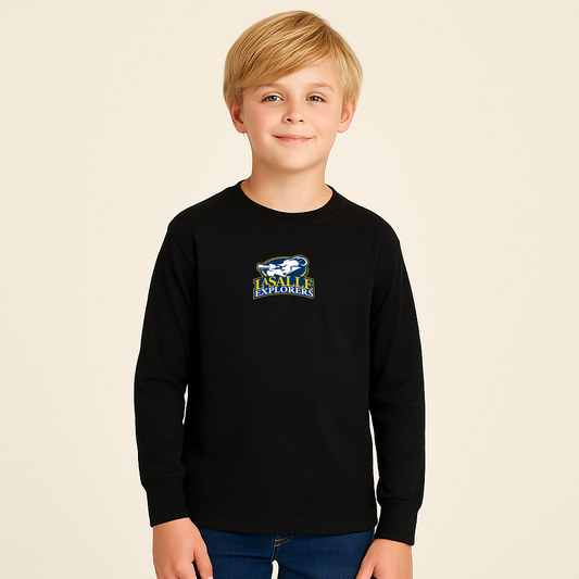 Youth La Salle Explorers Logo Cotton Long Sleeve T-Shirt