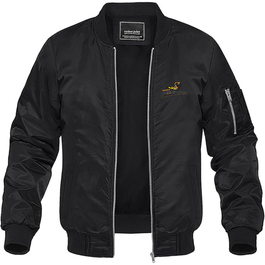 Men's Akron RubberDucks Logo Lightweight Bomber Jacket Windbreaker Softshell Varsity Jacket Coat