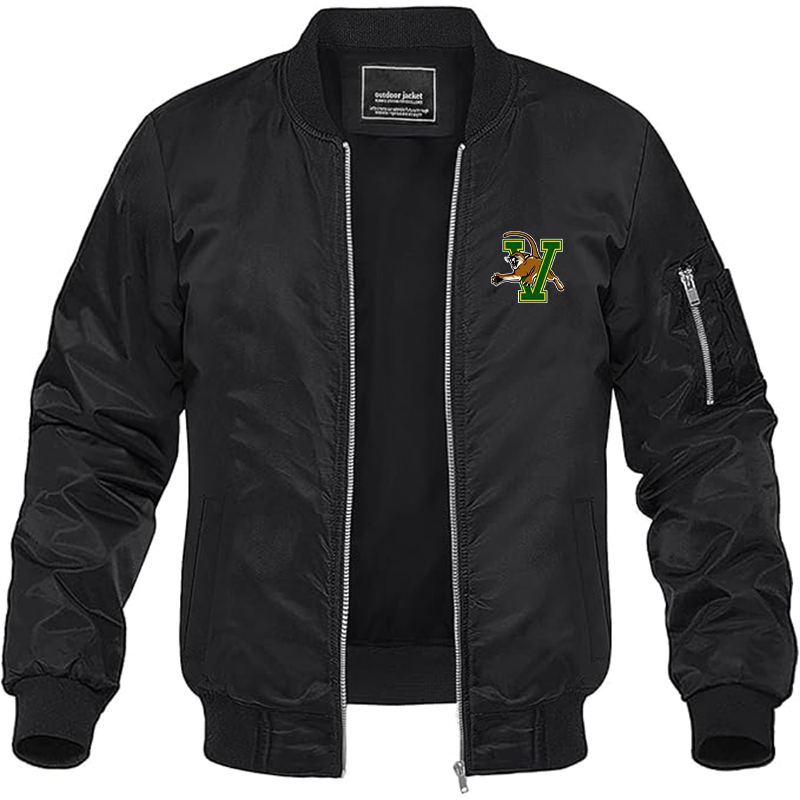 Men's Vermont Catamounts Lightweight Bomber Jacket - Black