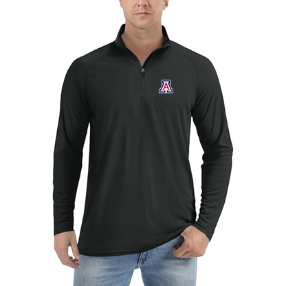 Men's   Arizona Wildcats Lightweight Quarter-Zip Athletic Shirt Long Sleeve Performance Wear