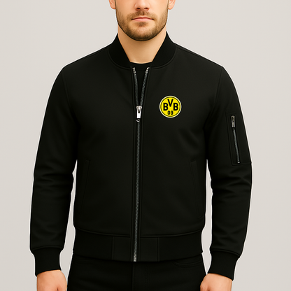 Men's Borussia Dortmund BVB FC Lightweight Bomber Jacket - Black
