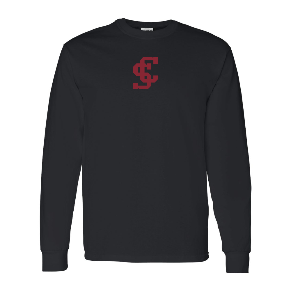 Men's Santa Clara Broncos Logo  Gildan Heavy Cotton Long Sleeve T-Shirt