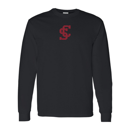 Men's Santa Clara Broncos Logo  Gildan Heavy Cotton Long Sleeve T-Shirt