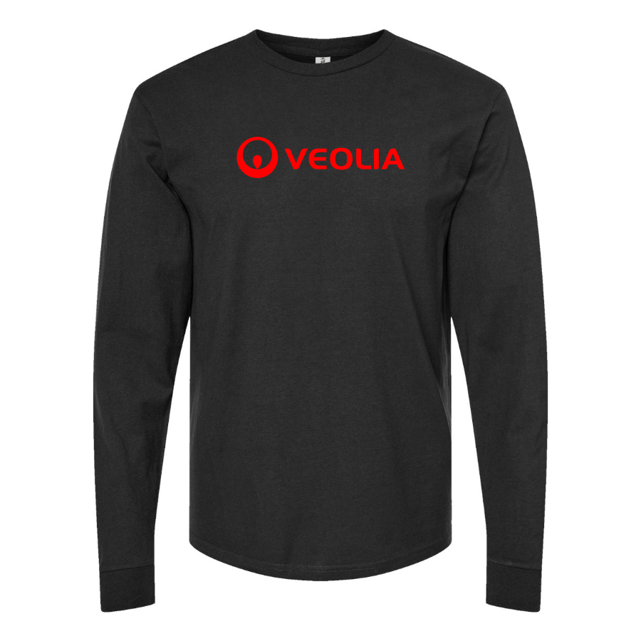 Men's Veolia Logo  Cotton Long Sleeve T-Shirt