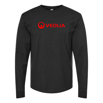 Men's Veolia Logo  Cotton Long Sleeve T-Shirt
