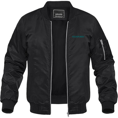 Men's Neosporin Logo Lightweight Bomber Jacket Windbreaker Softshell Varsity Jacket Coat