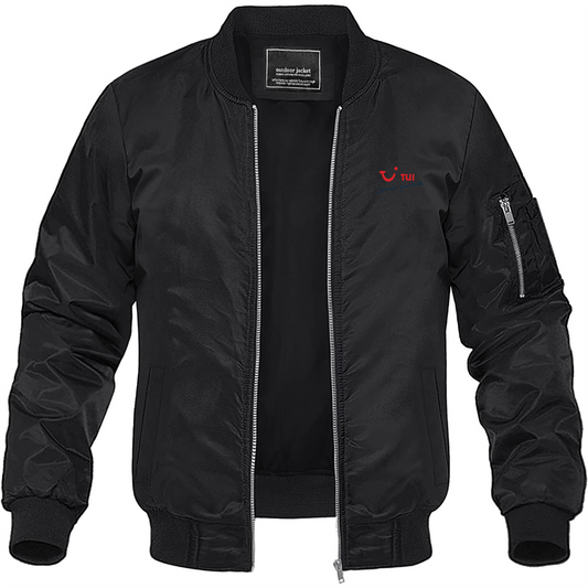 Men's tui Logo Lightweight Bomber Jacket Windbreaker Softshell Varsity Jacket Coat