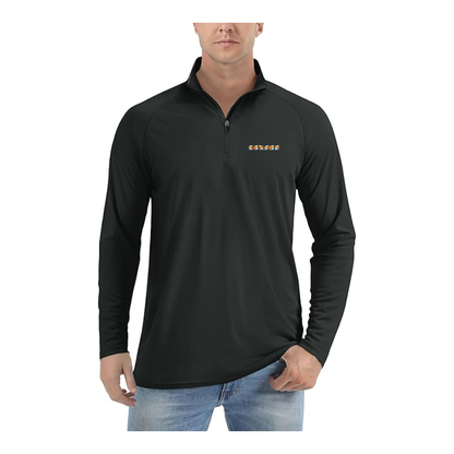 Men's Kansas Logo Lightweight Quarter-Zip Athletic Shirt Long Sleeve Performance Wear