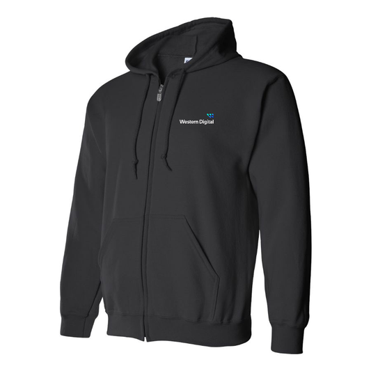 Men's Western Digital Logo Zipper Hoodie