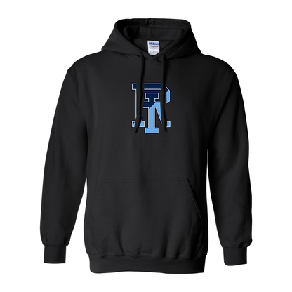 Men's Rhode Island Rams Logo Gildan  Heavy Blend Hooded Sweatshirt